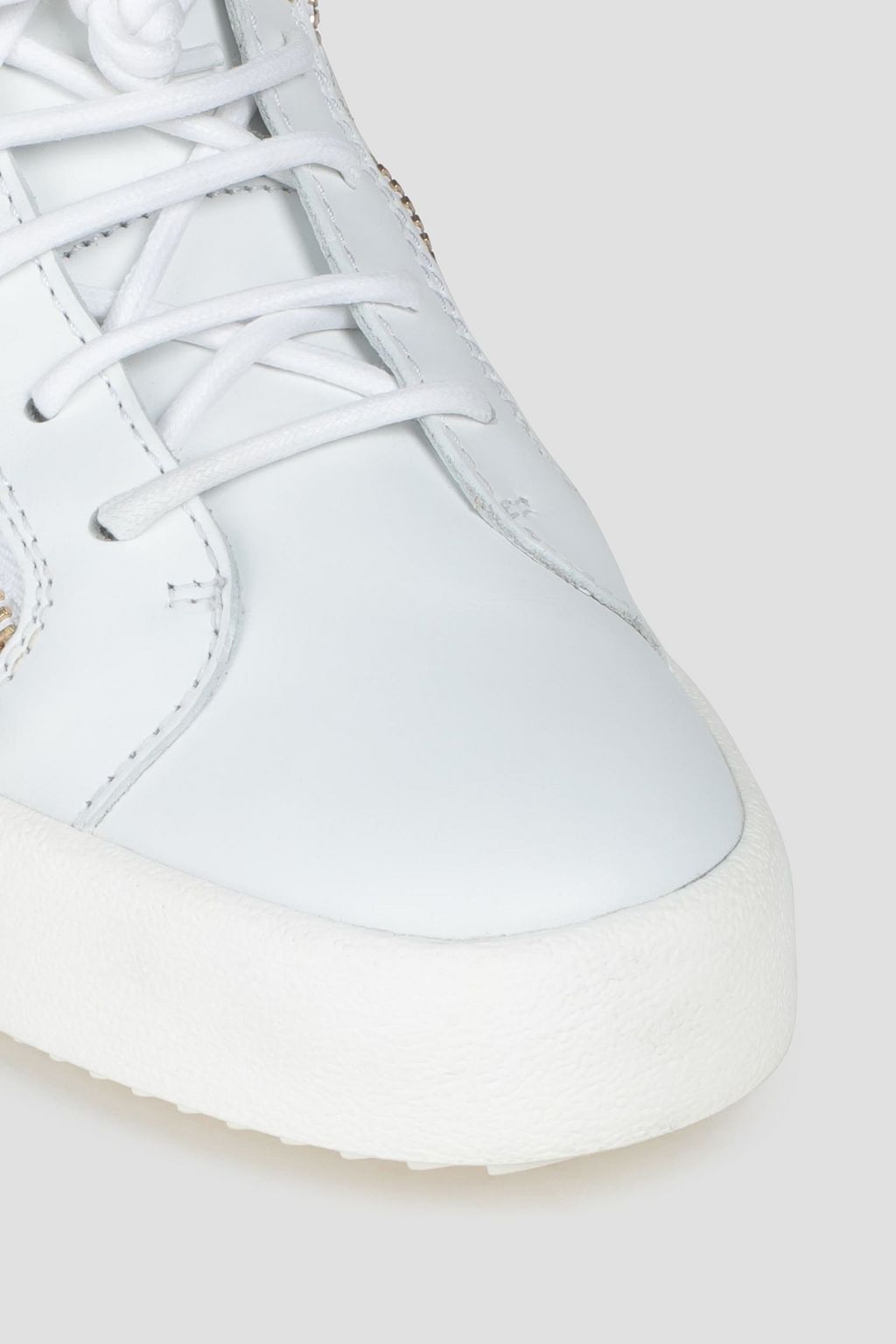 GIUSEPPE ZANOTTI Embellished leather high-top sneakers