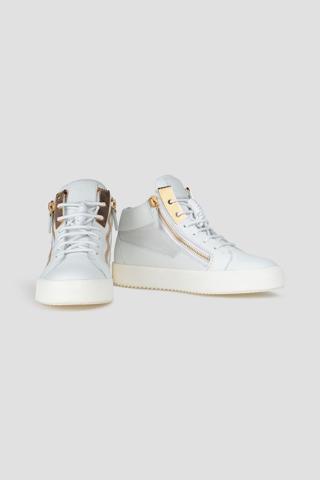 GIUSEPPE ZANOTTI Embellished leather high-top sneakers