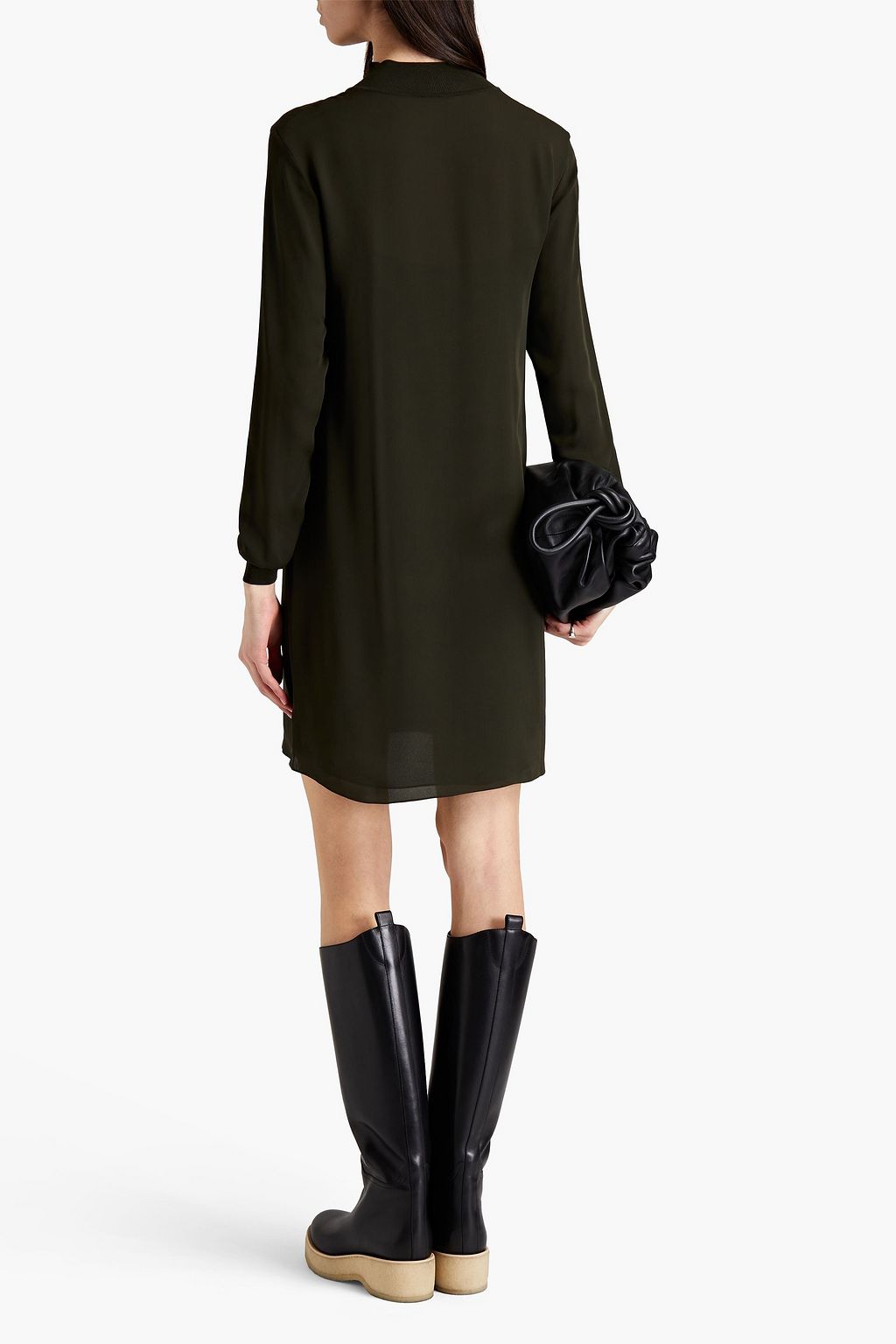 THEORY Silk crepe de chine mini dress