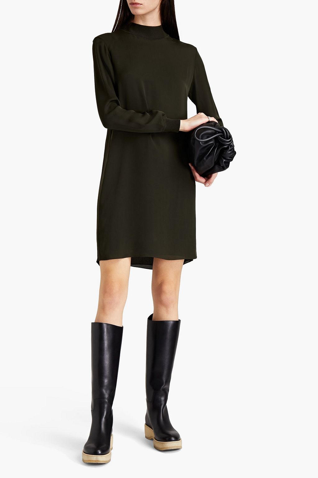 THEORY Silk crepe de chine mini dress
