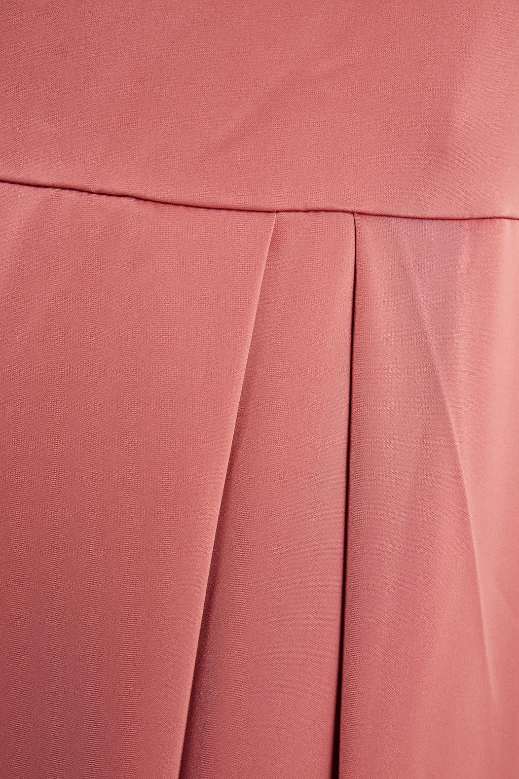 ML MONIQUE LHUILLIER Off-the-shoulder pleated ruffled satin gown