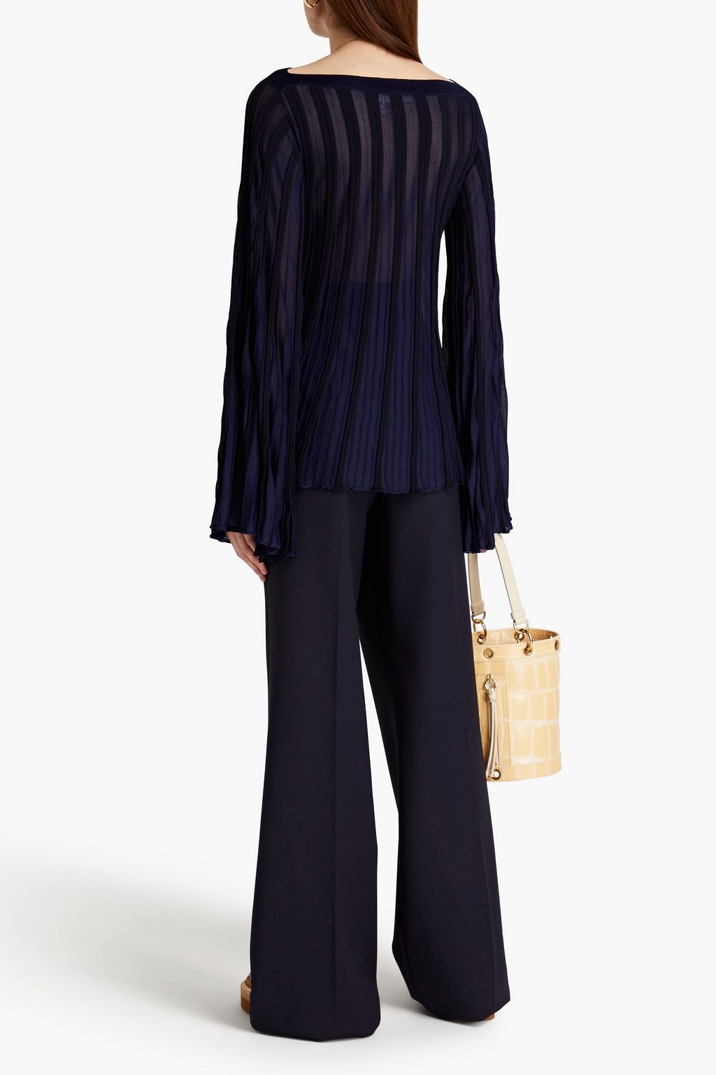 CHLOÉ Striped ribbed-knit sweater