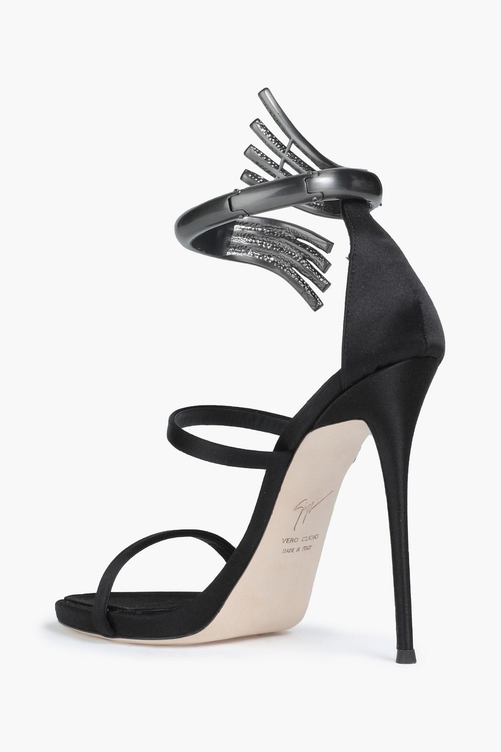 GIUSEPPE ZANOTTI Embellished satin sandals