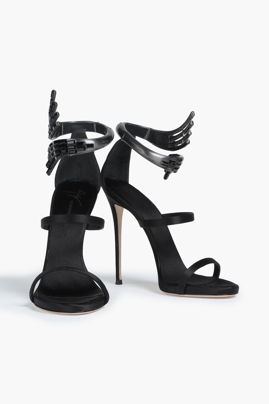 GIUSEPPE ZANOTTI Embellished satin sandals