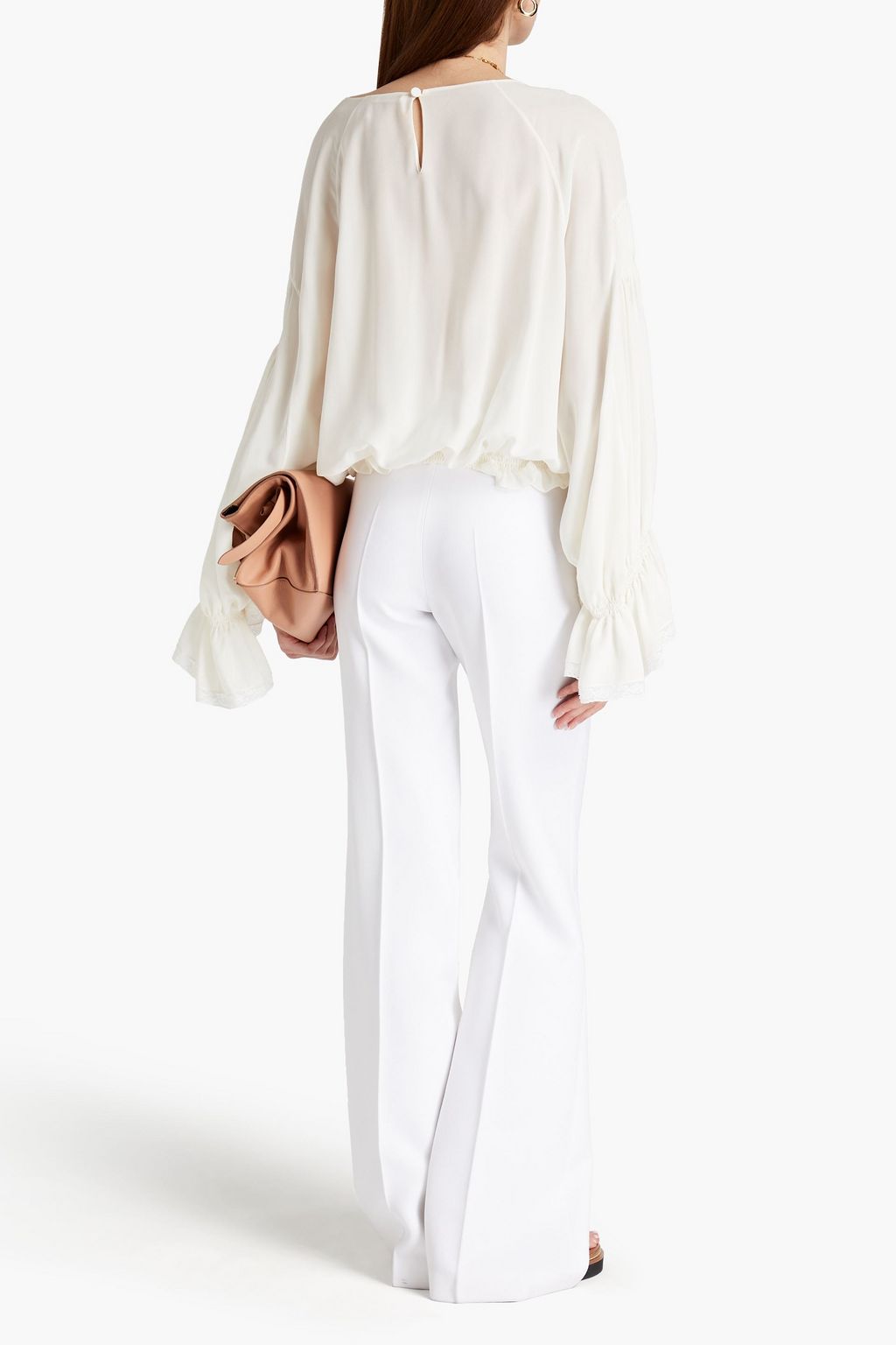 CHLOÉ Pintucked silk-crepe blouse
