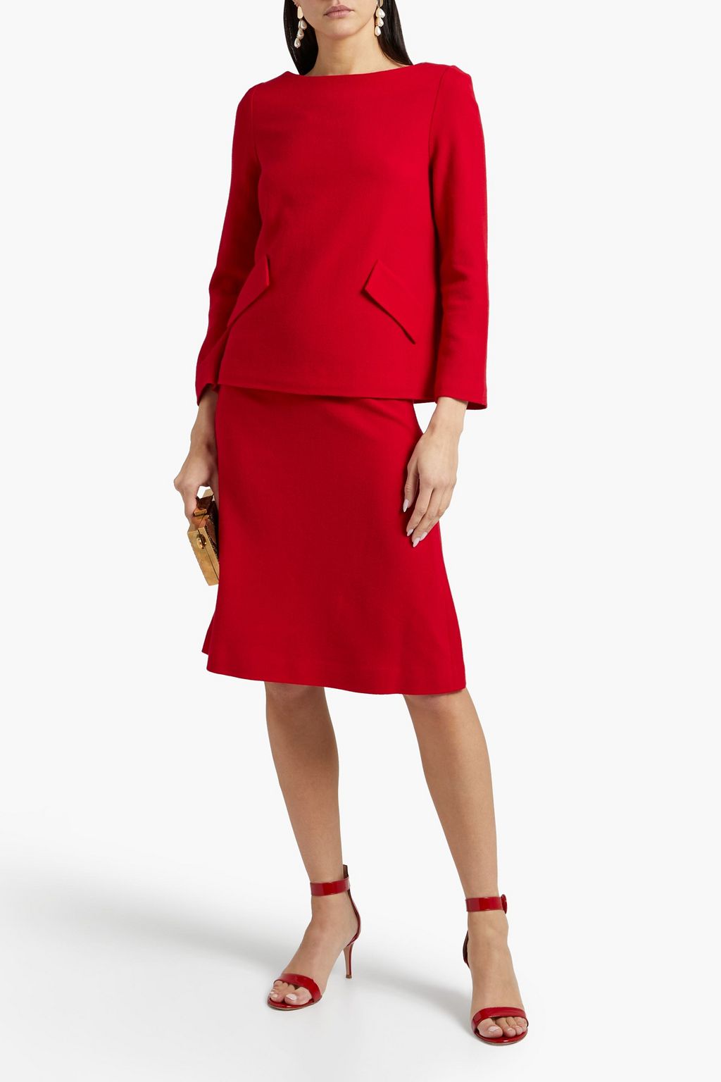 JANE ATELIER Lizzy wool-crepe skirt
