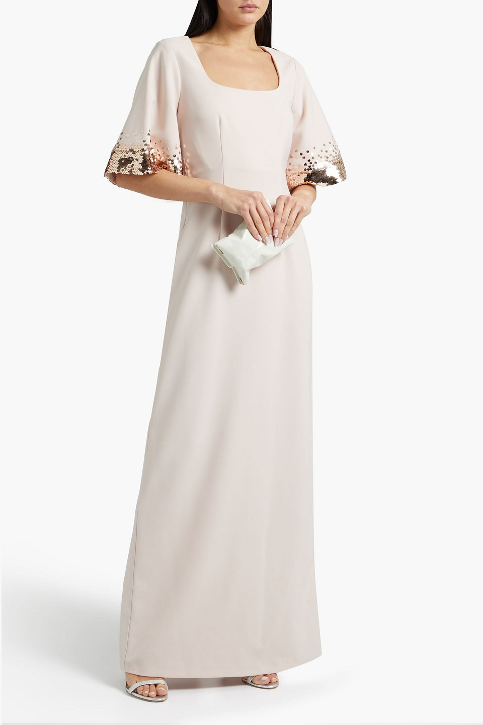 Sachin & Babi Gwen Rhinestone Detail A-line Gown In Blush