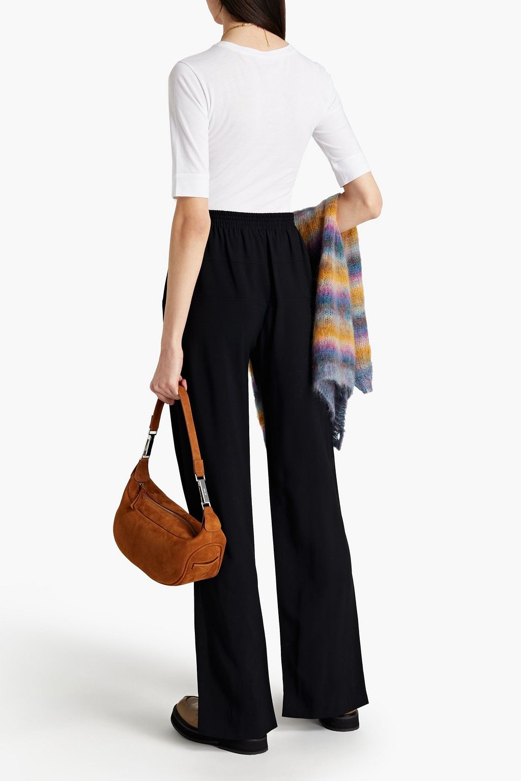 CHLOÉ Pleated crepe wide-leg pants