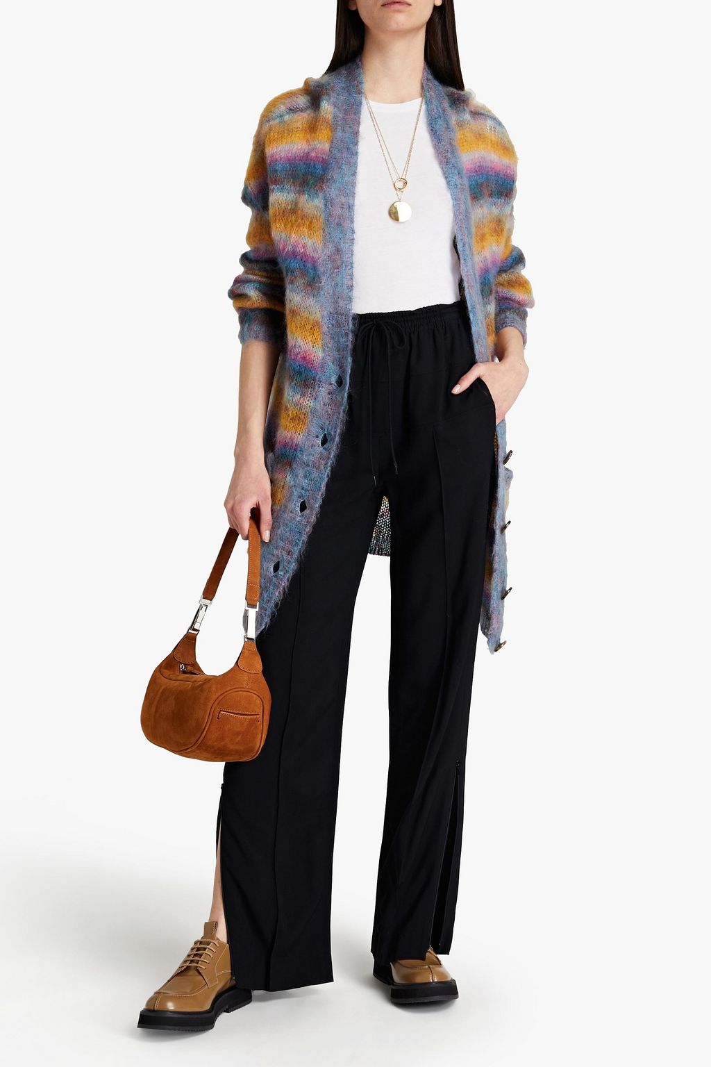 CHLOÉ Pleated crepe wide-leg pants