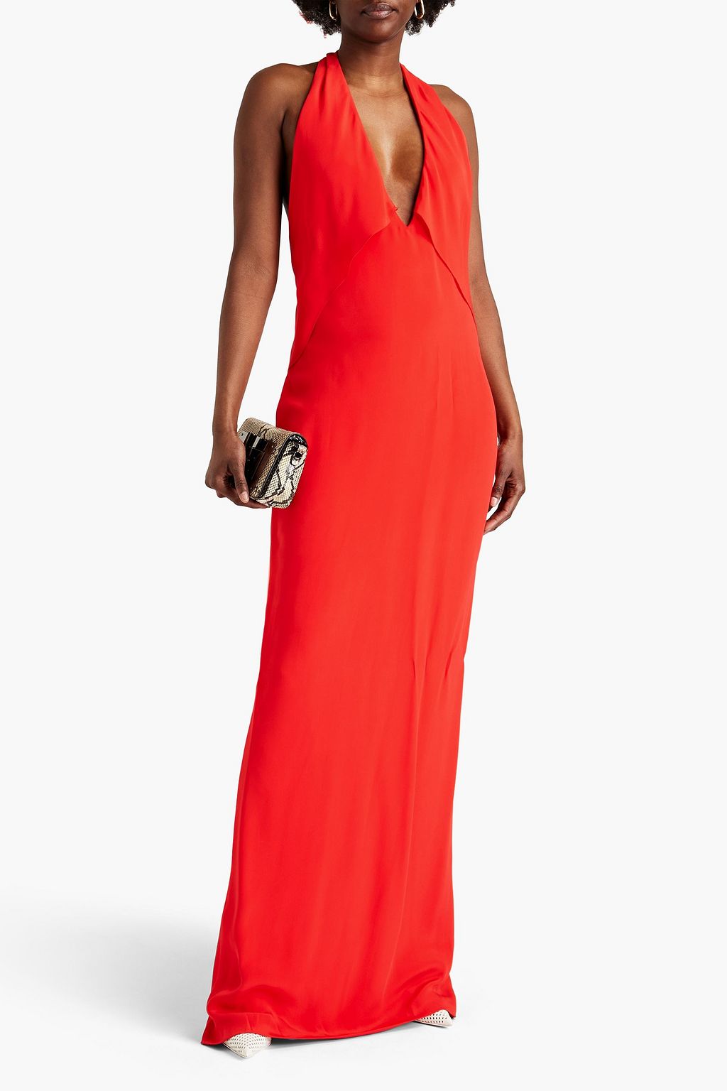 TOM FORD Silk crepe de chine halterneck maxi dress