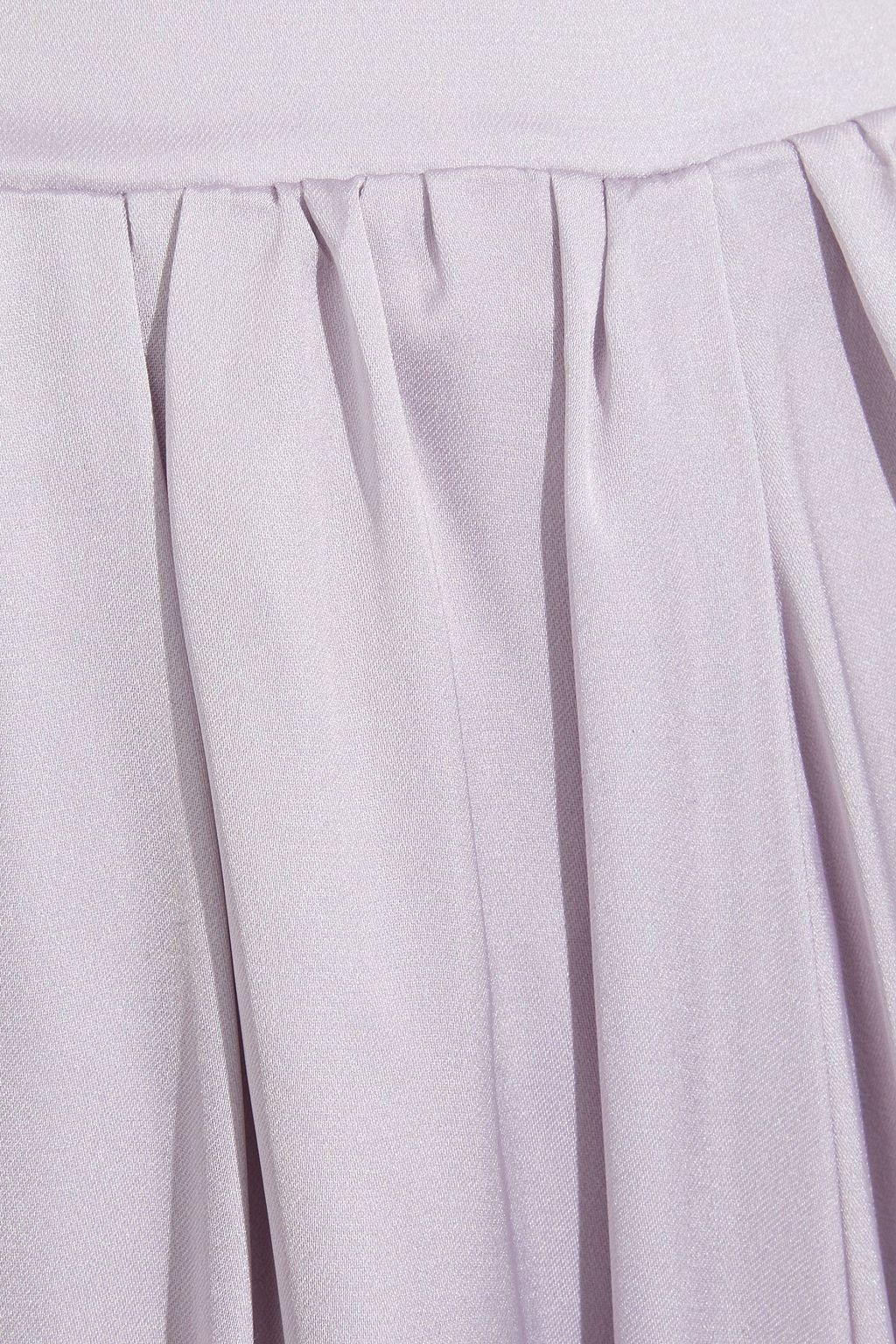 ANDREA IYAMAH Vine gathered printed satin wide-leg pants