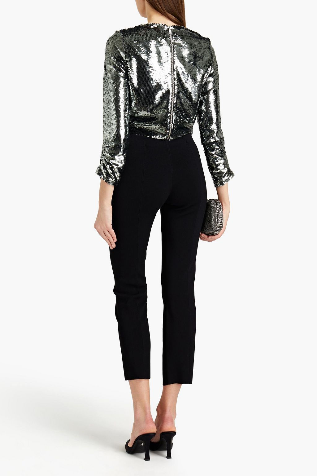 ML MONIQUE LHUILLIER Sequined tulle blouse
