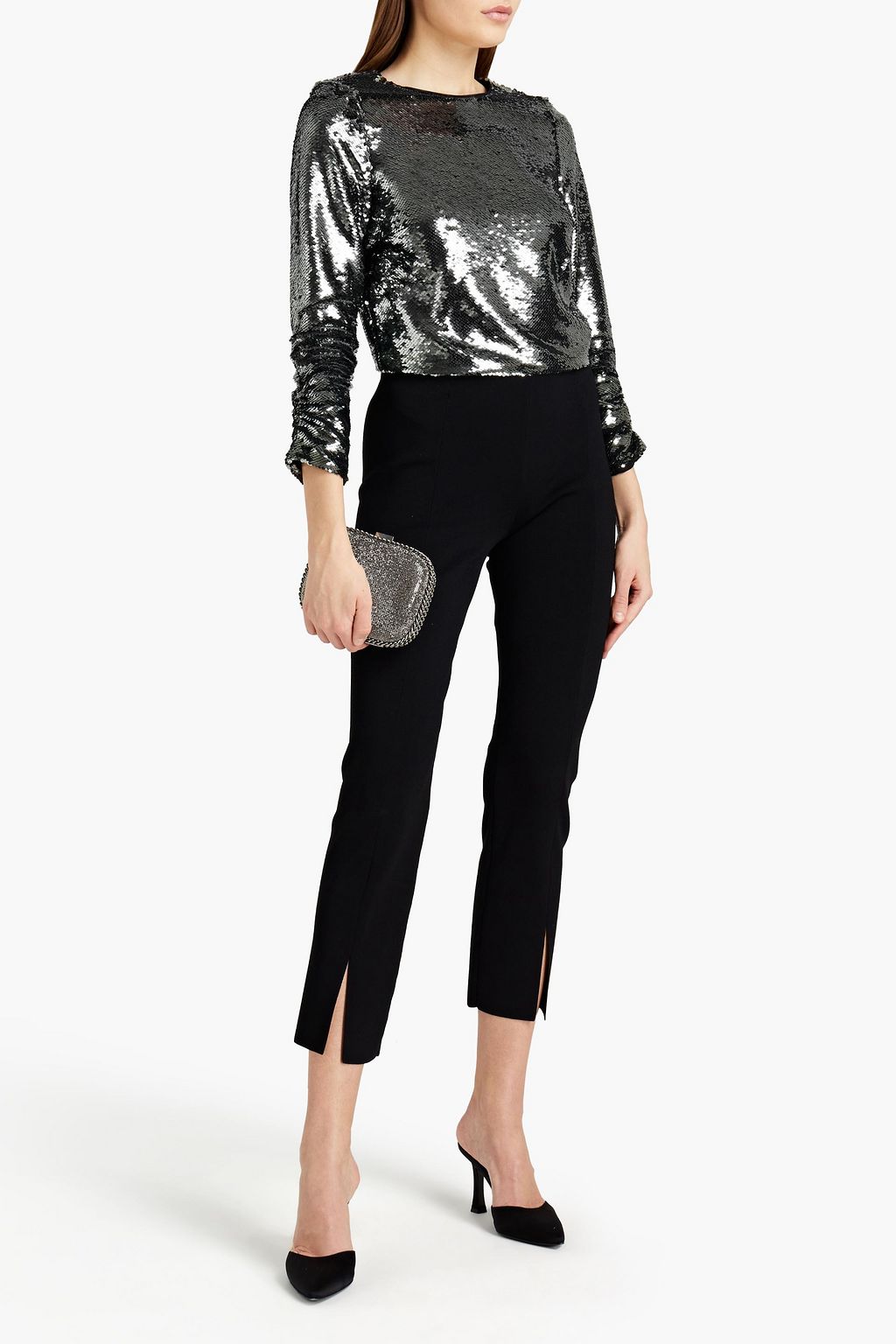 ML MONIQUE LHUILLIER Sequined tulle blouse