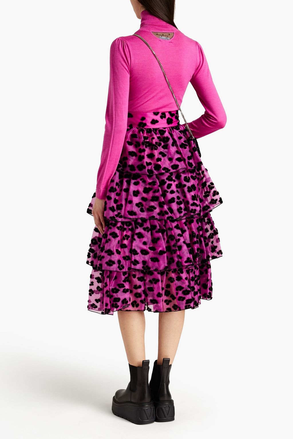 REDVALENTINO Wool, silk and cashmere-blend turtleneck sweater