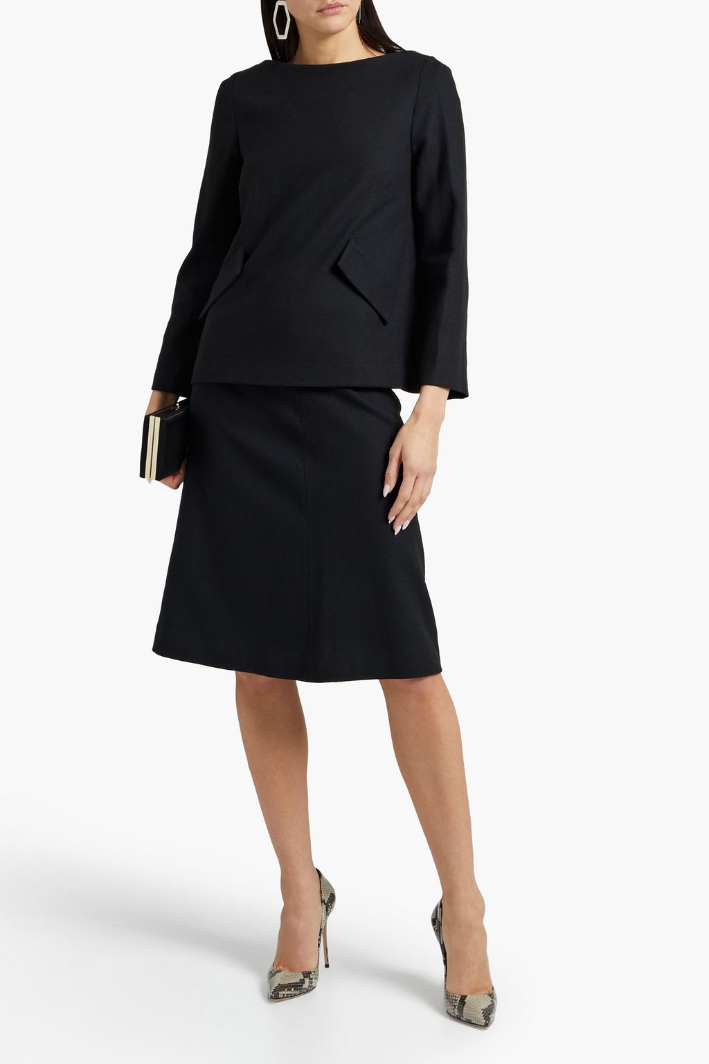 JANE ATELIER Lizzy wool-crepe skirt