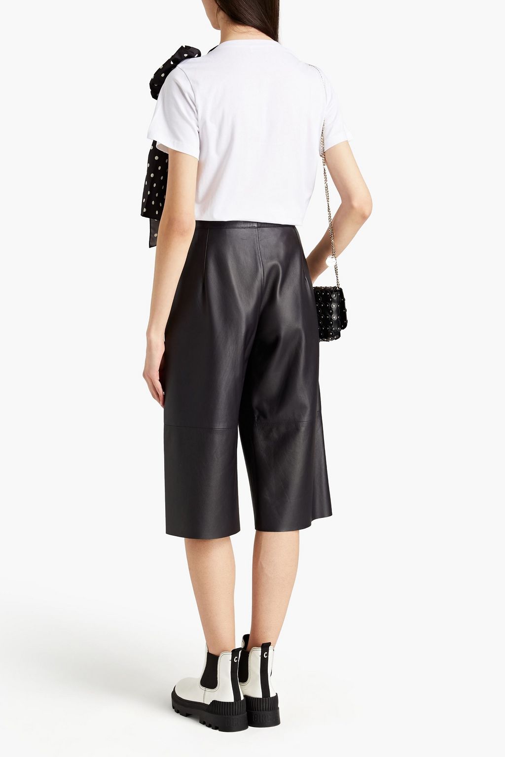 REDVALENTINO Bow-embellished cotton-jersey T-shirt