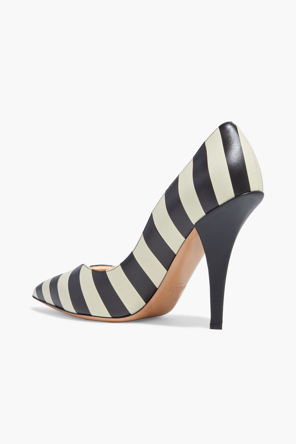VALENTINO GARAVANI Striped leather pumps