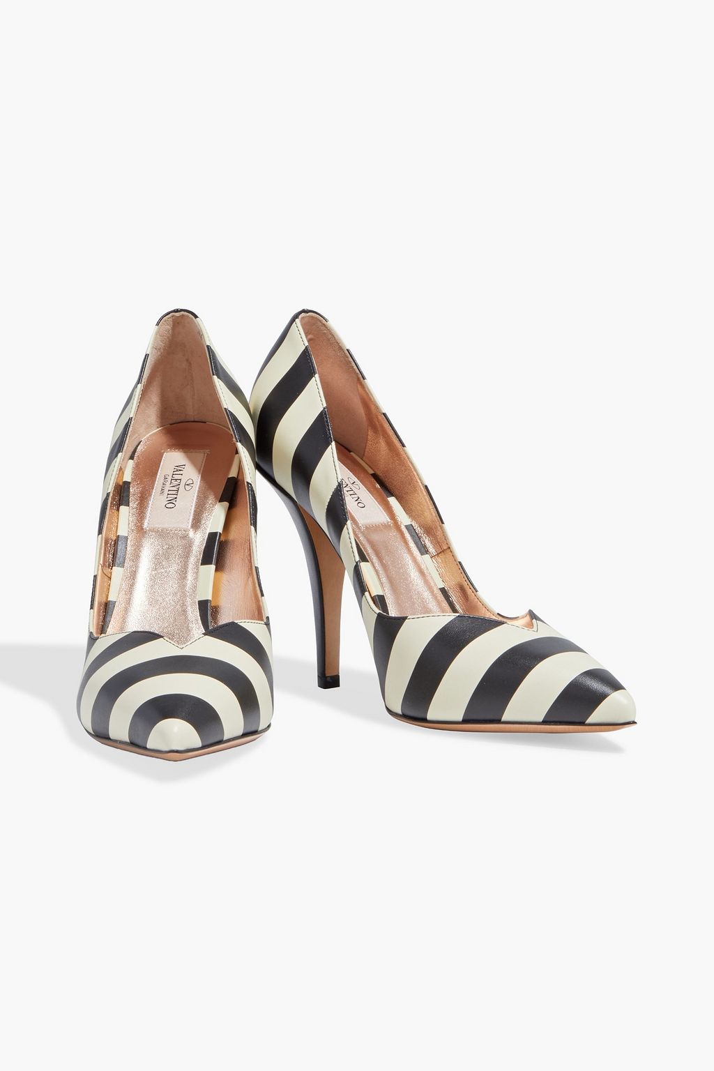 VALENTINO GARAVANI Striped leather pumps
