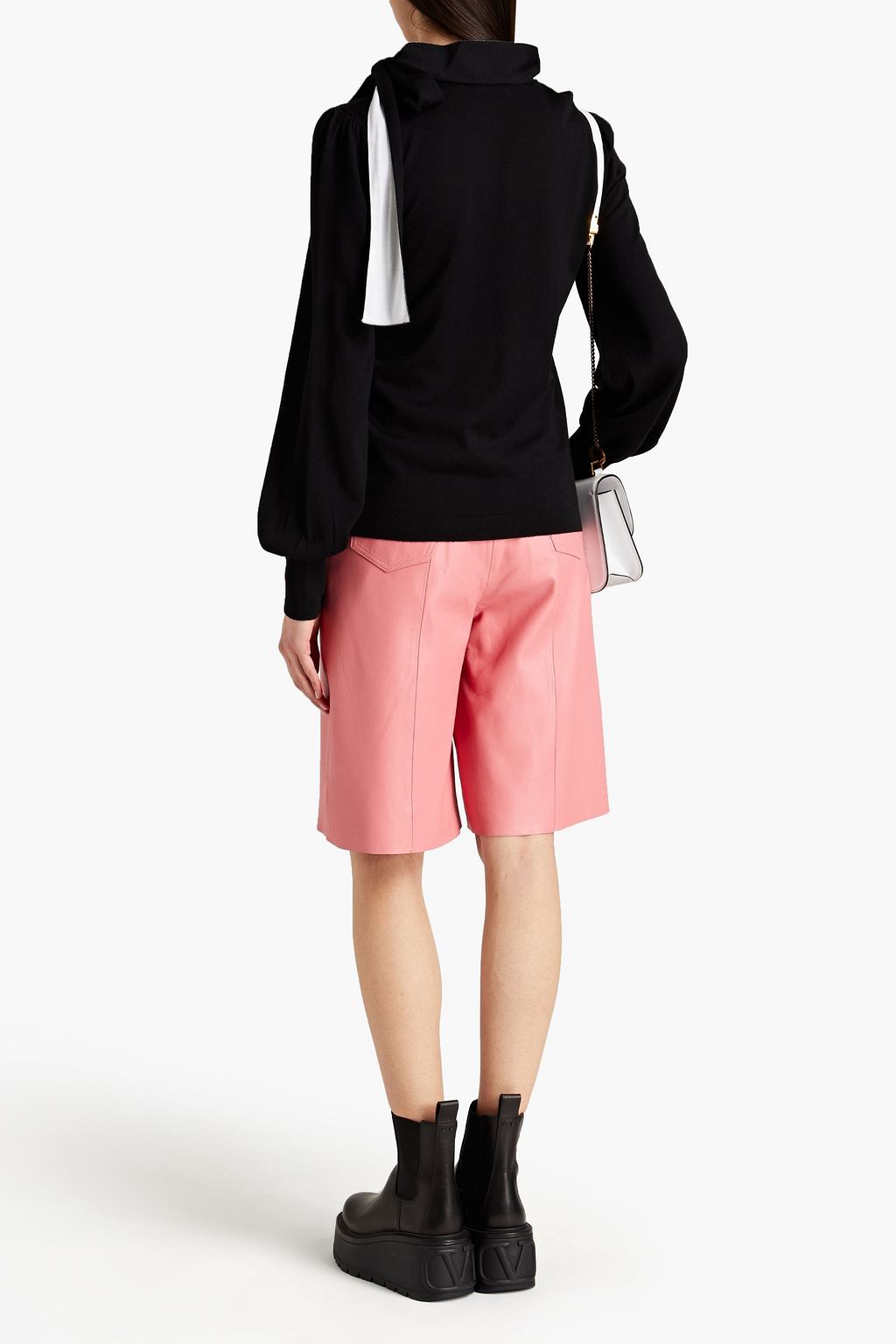 REDVALENTINO Pussy-bow wool, silk and cashmere-blend sweater