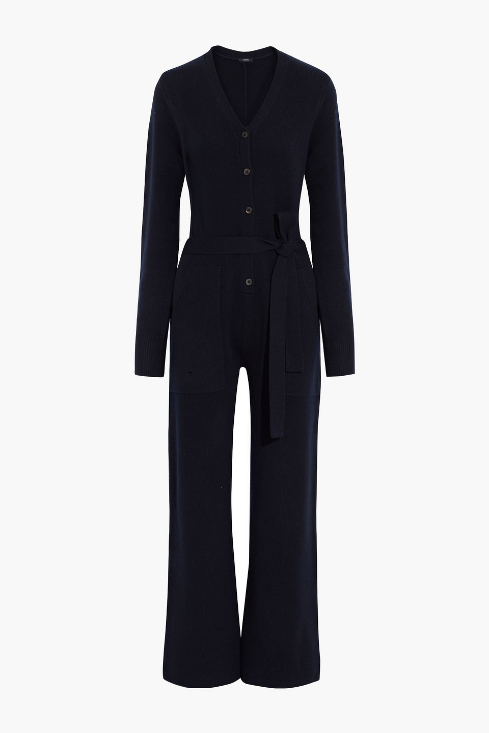 joseph - belted wool jumpsuit - blue - m
