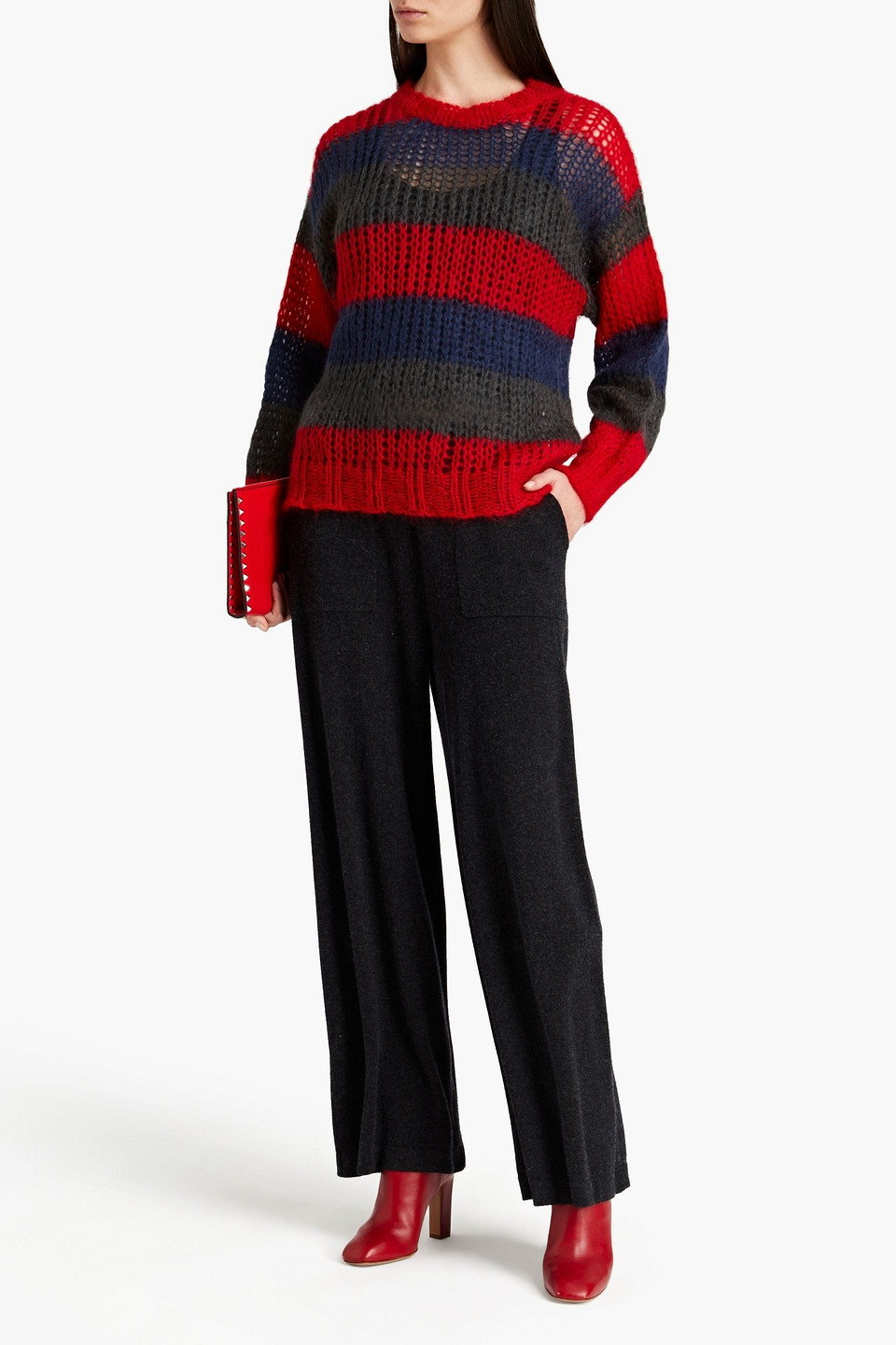 Red Valentino Striped Mohair-blend Jumper