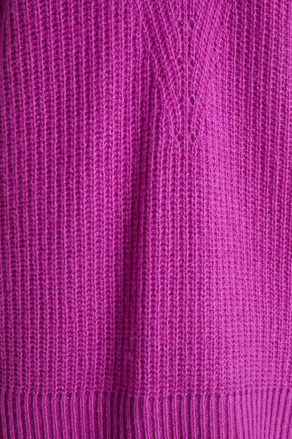 REDVALENTINO Lace-trimmed ribbed-knit sweater