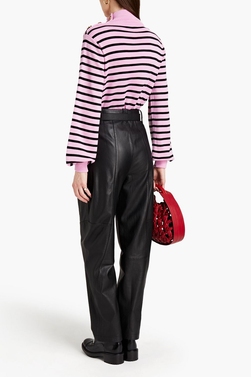 REDVALENTINO Striped wool turtleneck sweater