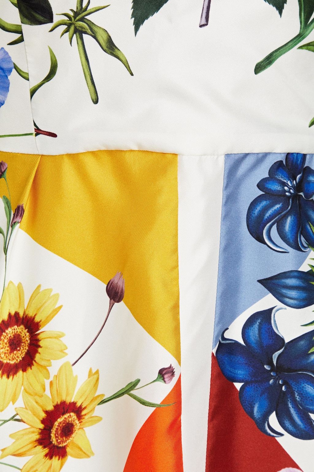 OSCAR DE LA RENTA シルクツイル ホルターネックワンピース フローラルプリント