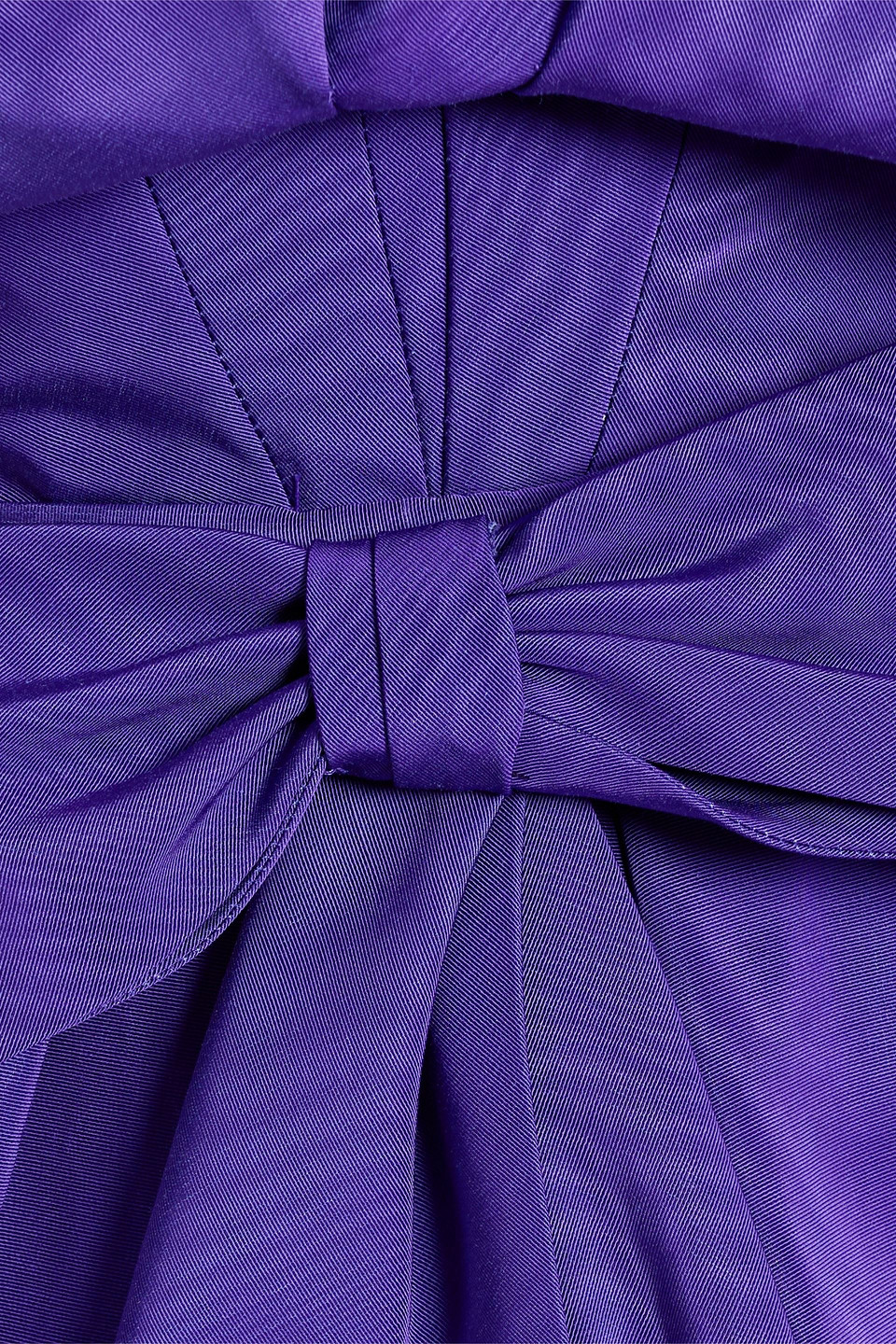 Oscar De La Renta Strapless Bow-embellished Cotton-blend Moire Mini Dress In Purple