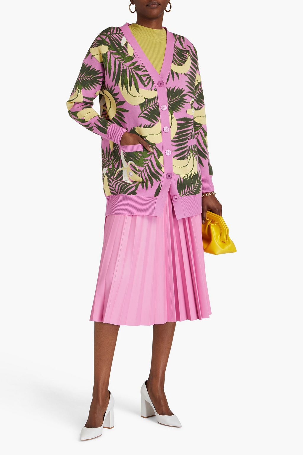 OSCAR DE LA RENTA Jacquard-knit cardigan