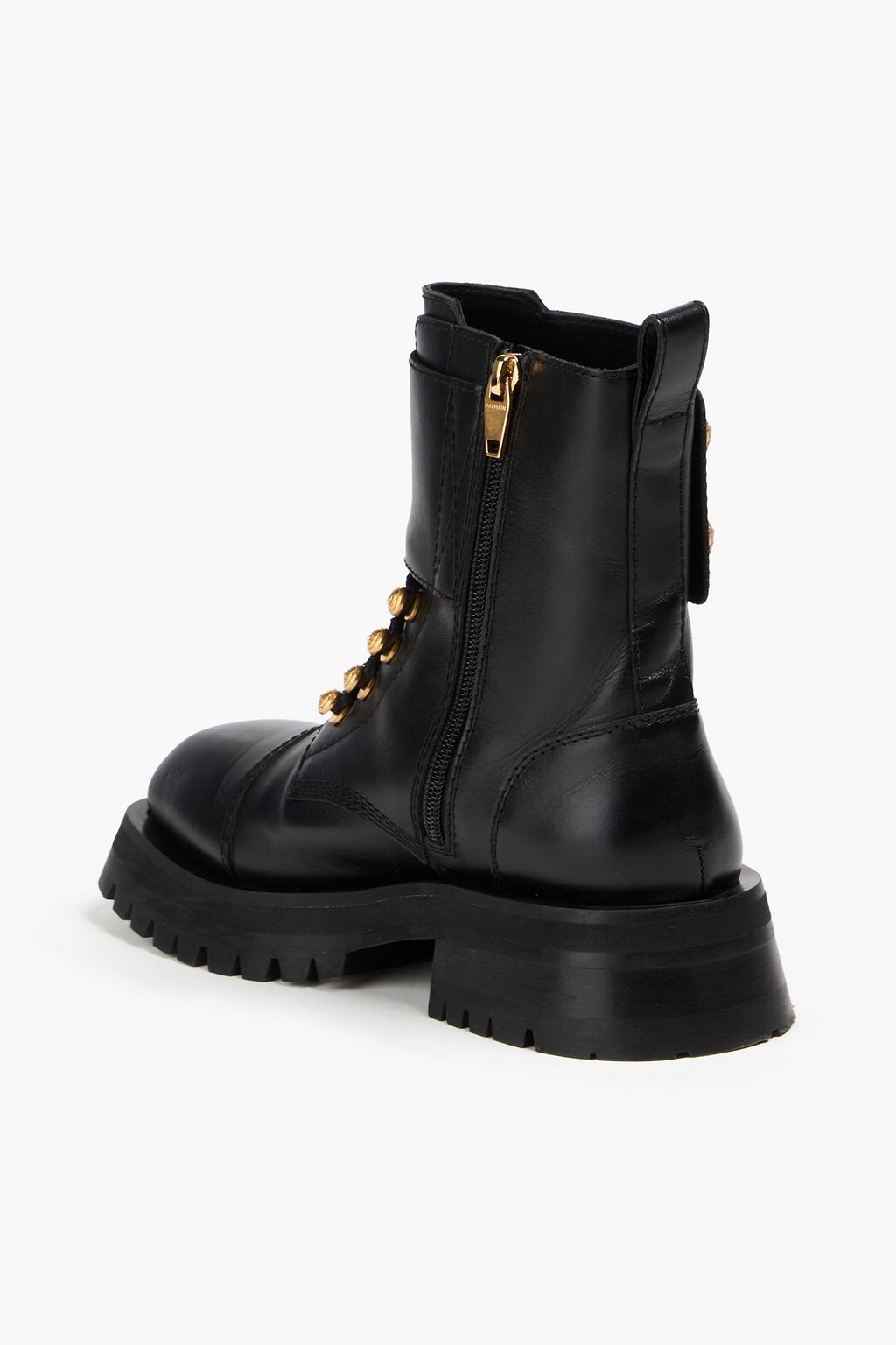 BALMAIN Leather combat boots