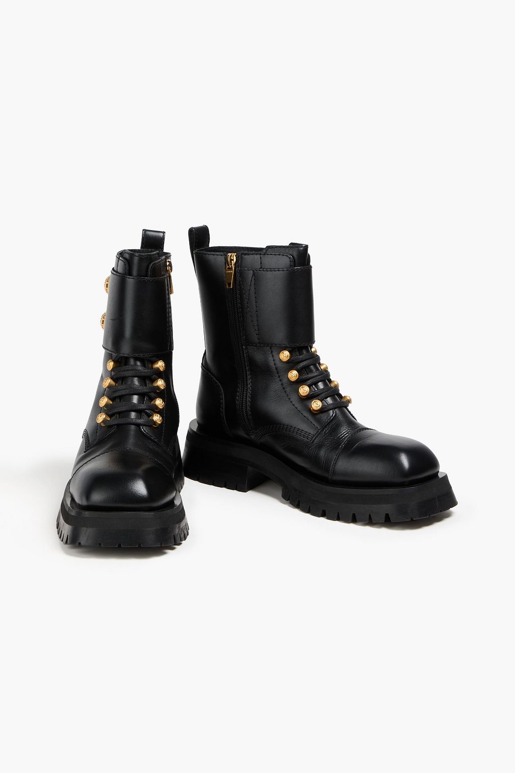 BALMAIN Leather combat boots