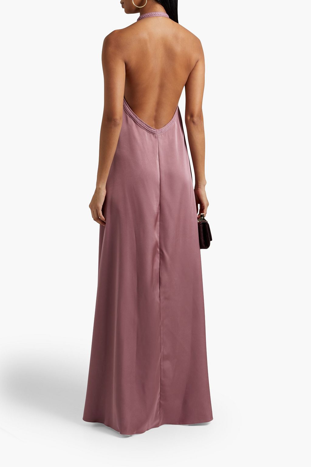 ANDREA IYAMAH Sana satin halterneck maxi dress