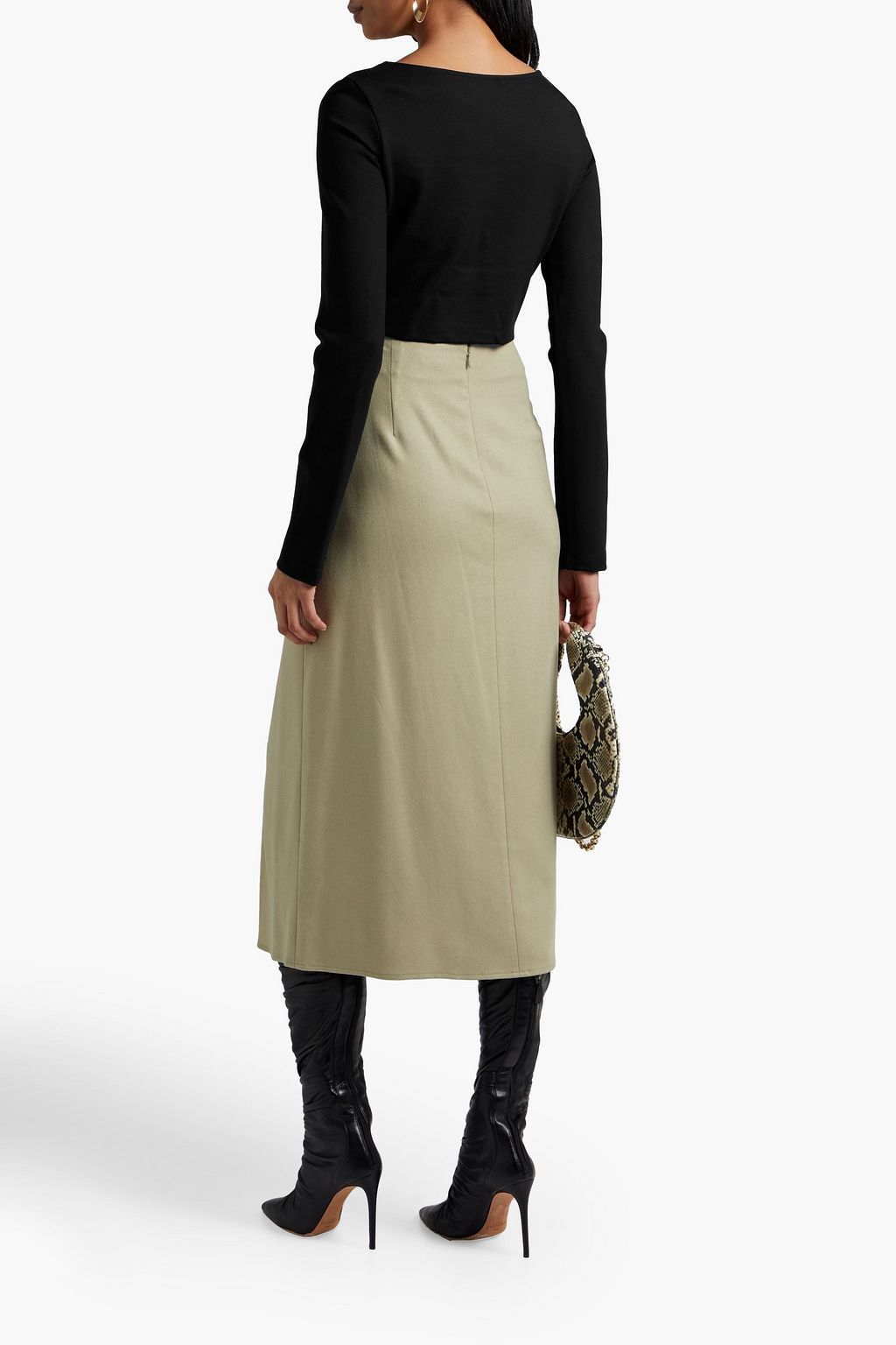 NICHOLAS Cutout ruched stretch-jersey top