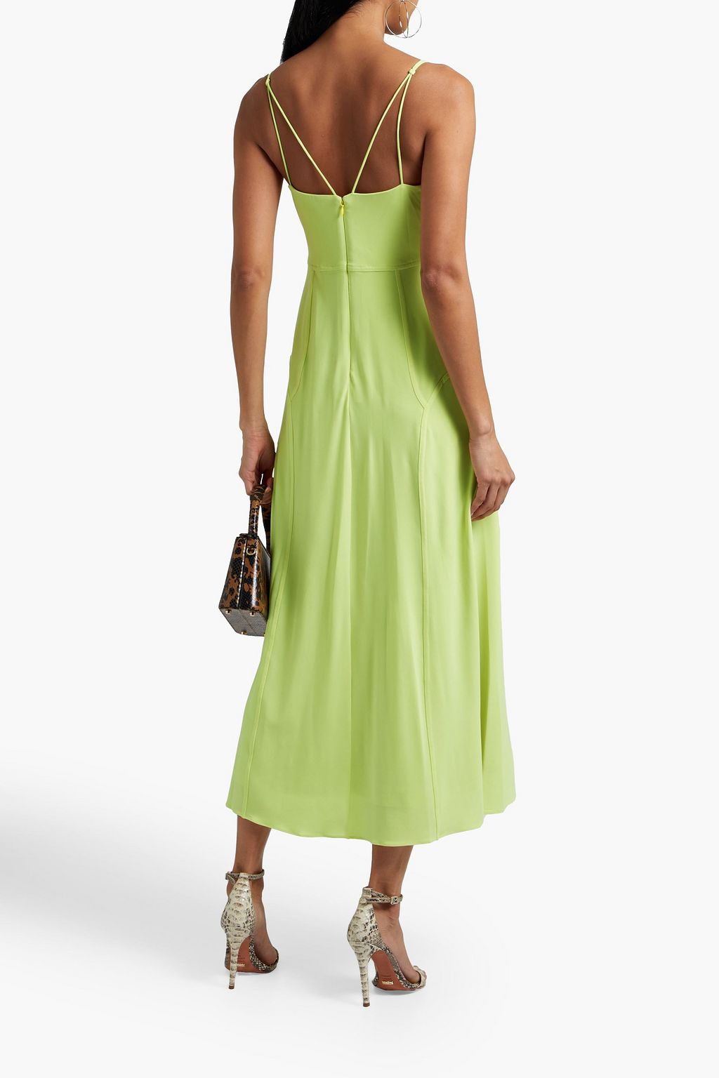 HALSTON Lea stretch-jersey midi dress