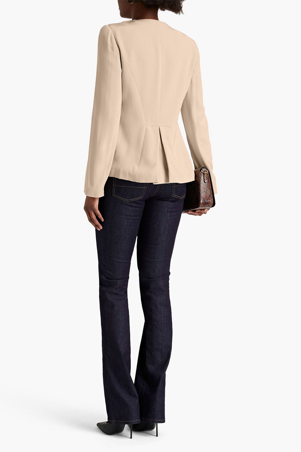 TOM FORD Pleated silk-crepe jacket