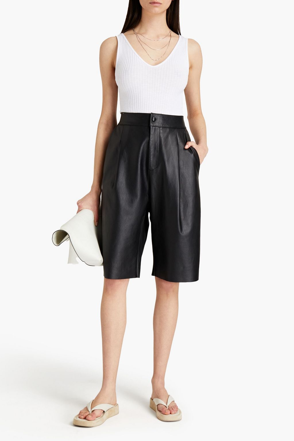 ENZA COSTA Cotton-blend ribbed jersey tank