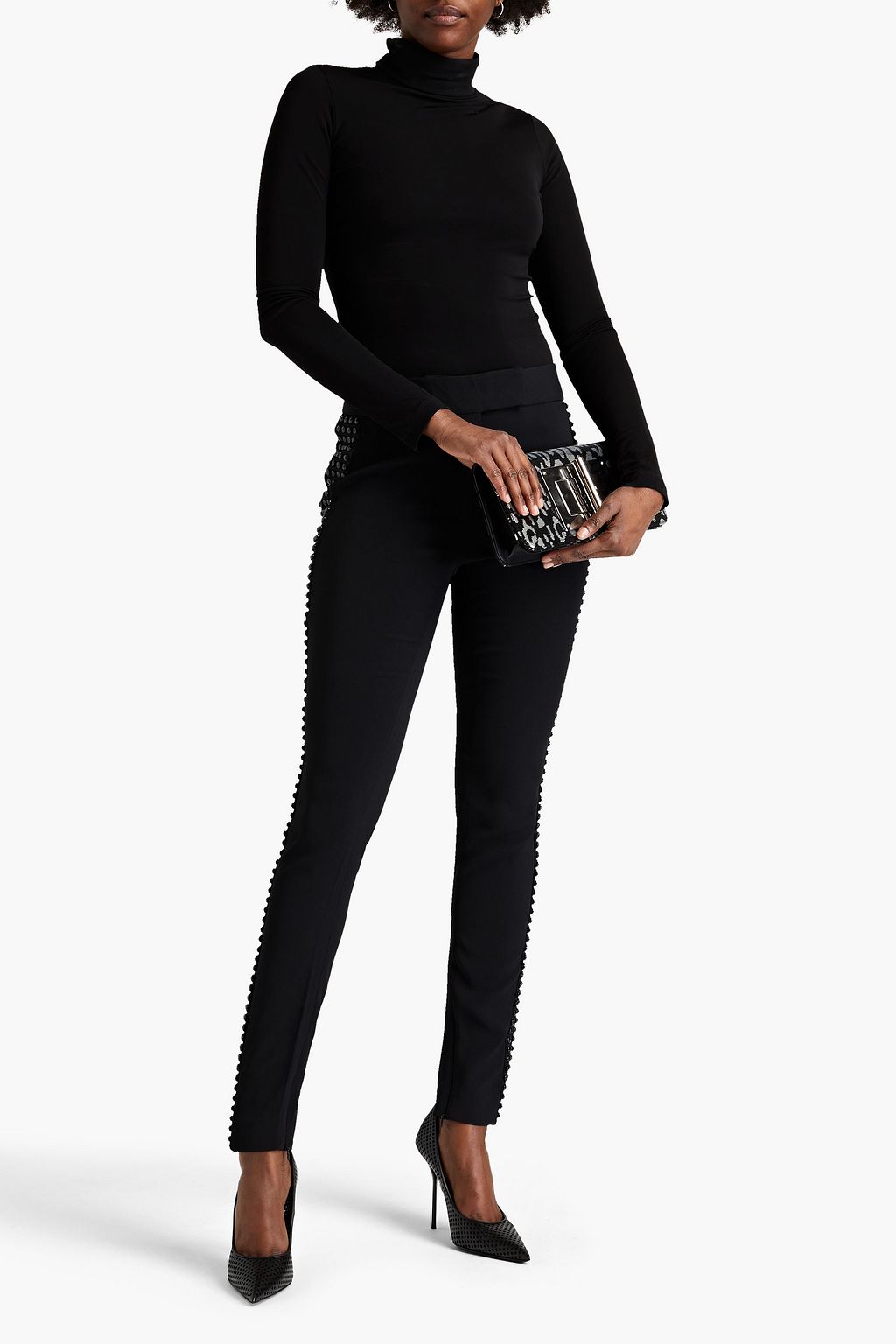 TOM FORD Embellished crepe slim-leg pants