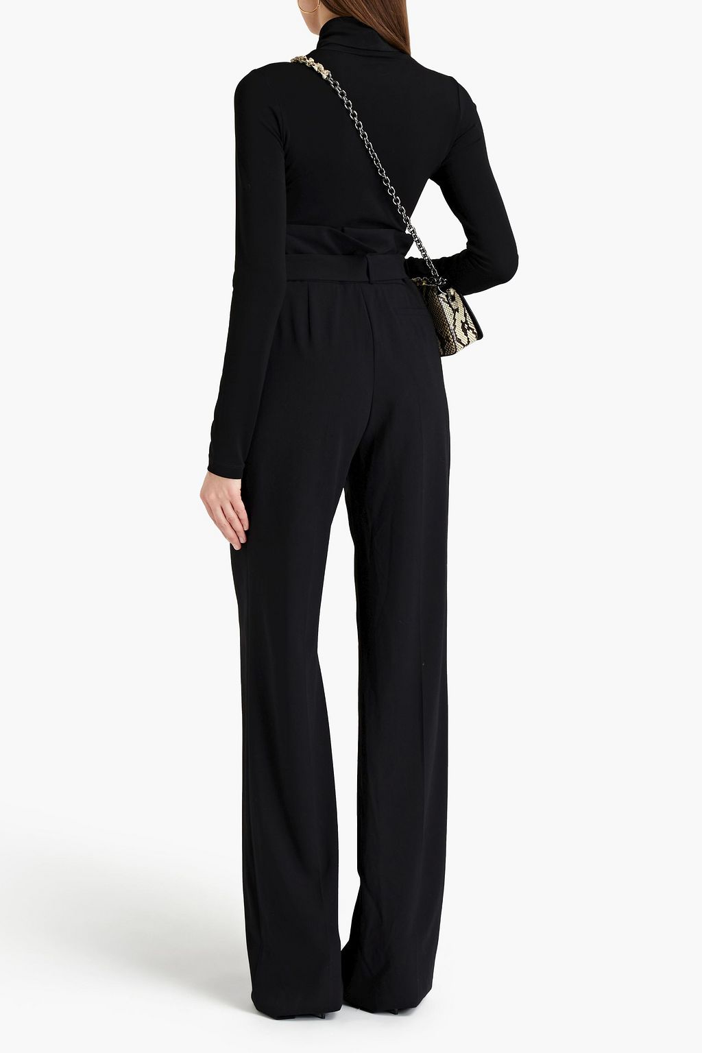 TOM FORD Belted wool-twill straight-leg pants