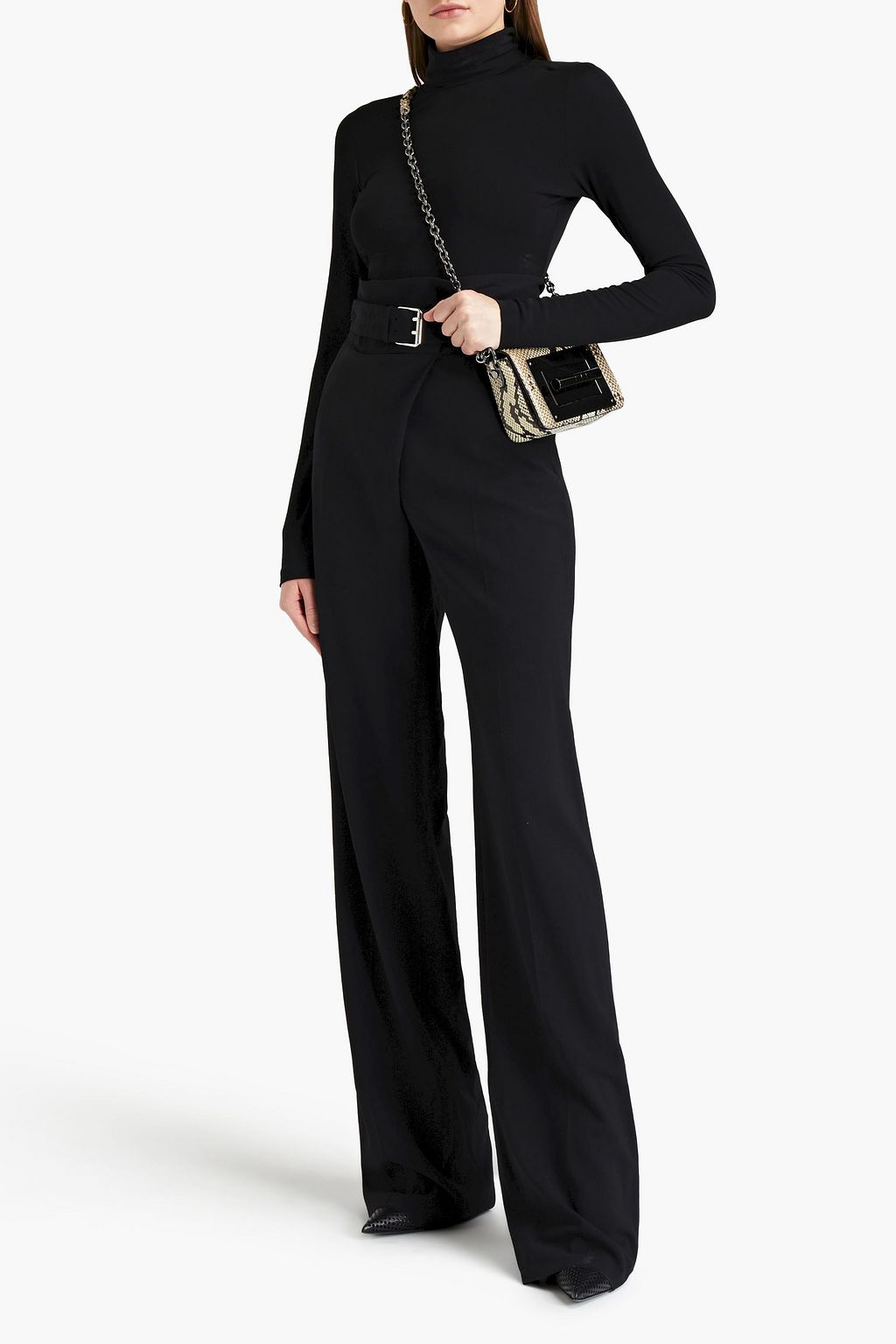 TOM FORD Belted wool-twill straight-leg pants