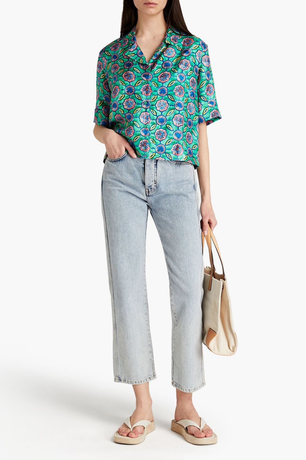 CLAUDIE PIERLOT Printed silk-twill shirt