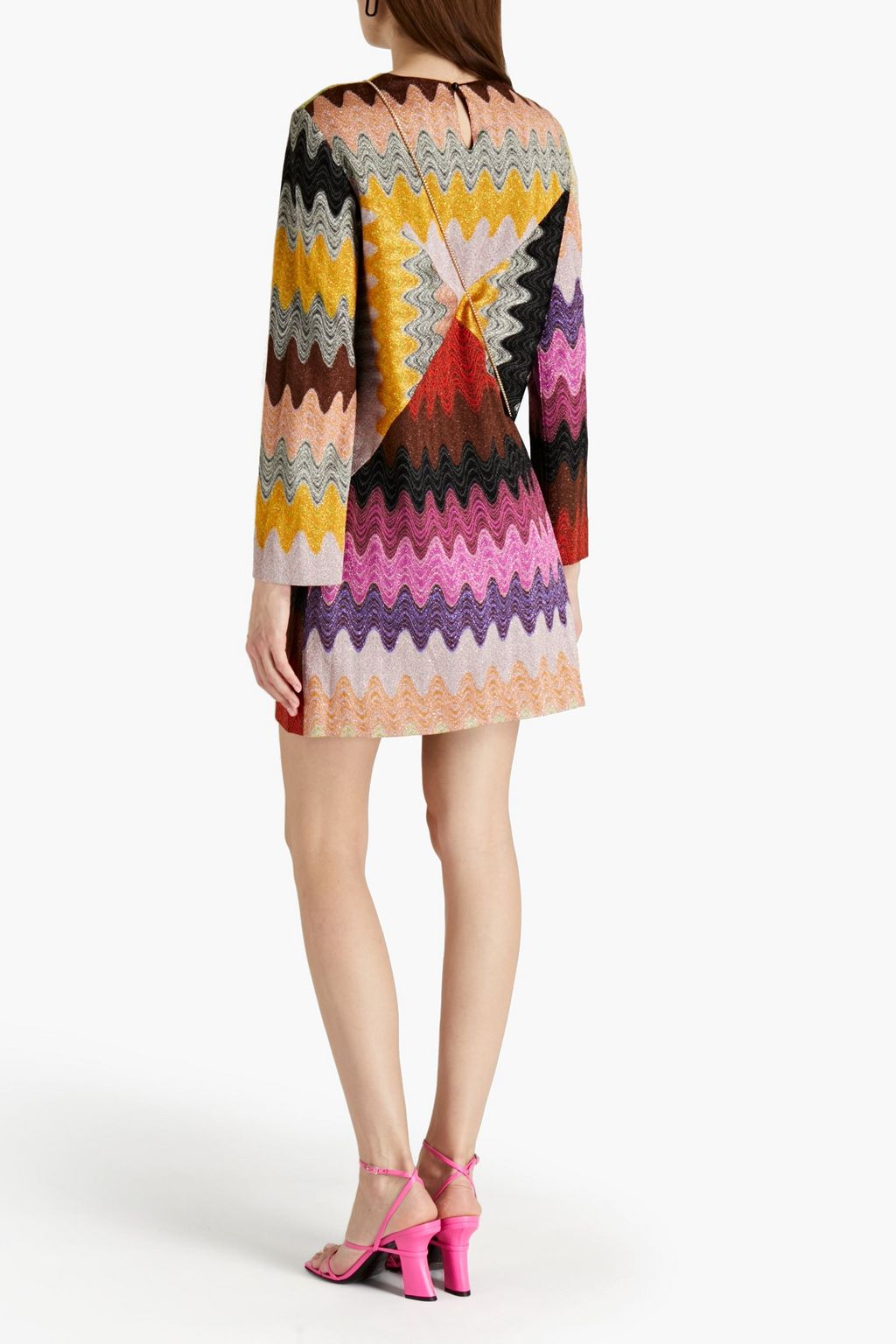 MISSONI Metallic crochet-knit mini dress