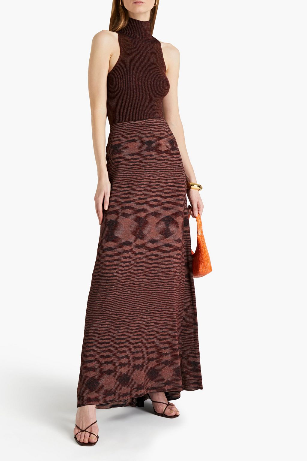 MISSONI Metallic jacquard-knit maxi skirt