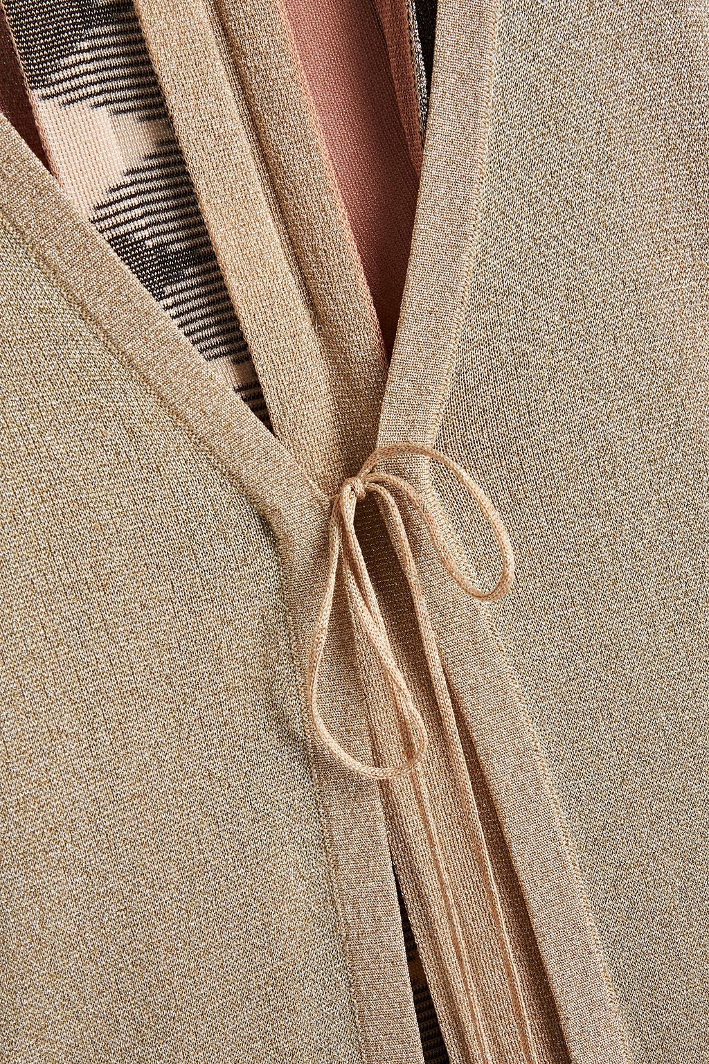MISSONI Patchwork-effect metallic crochet-knit cardigan