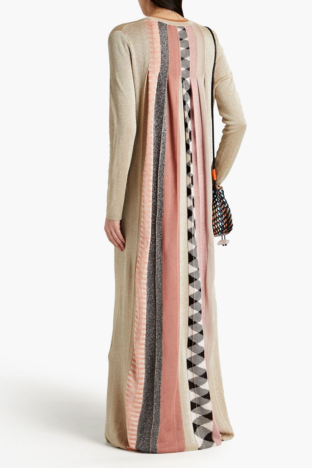 MISSONI Patchwork-effect metallic crochet-knit cardigan