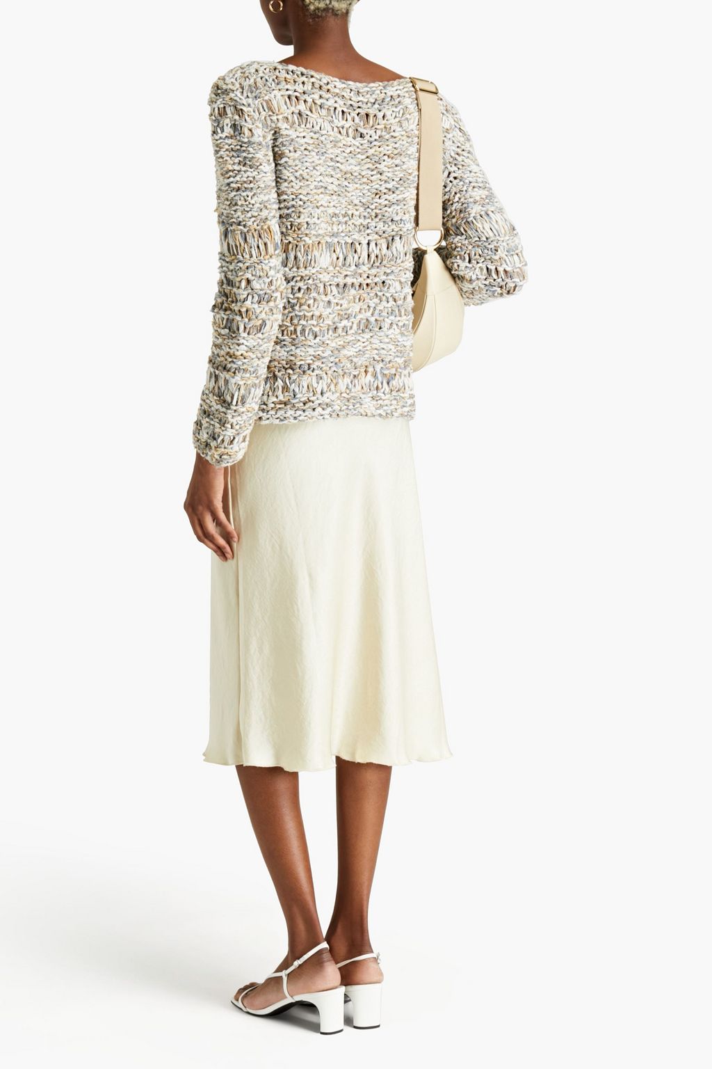 GENTRYPORTOFINO Metallic open-knit sweater