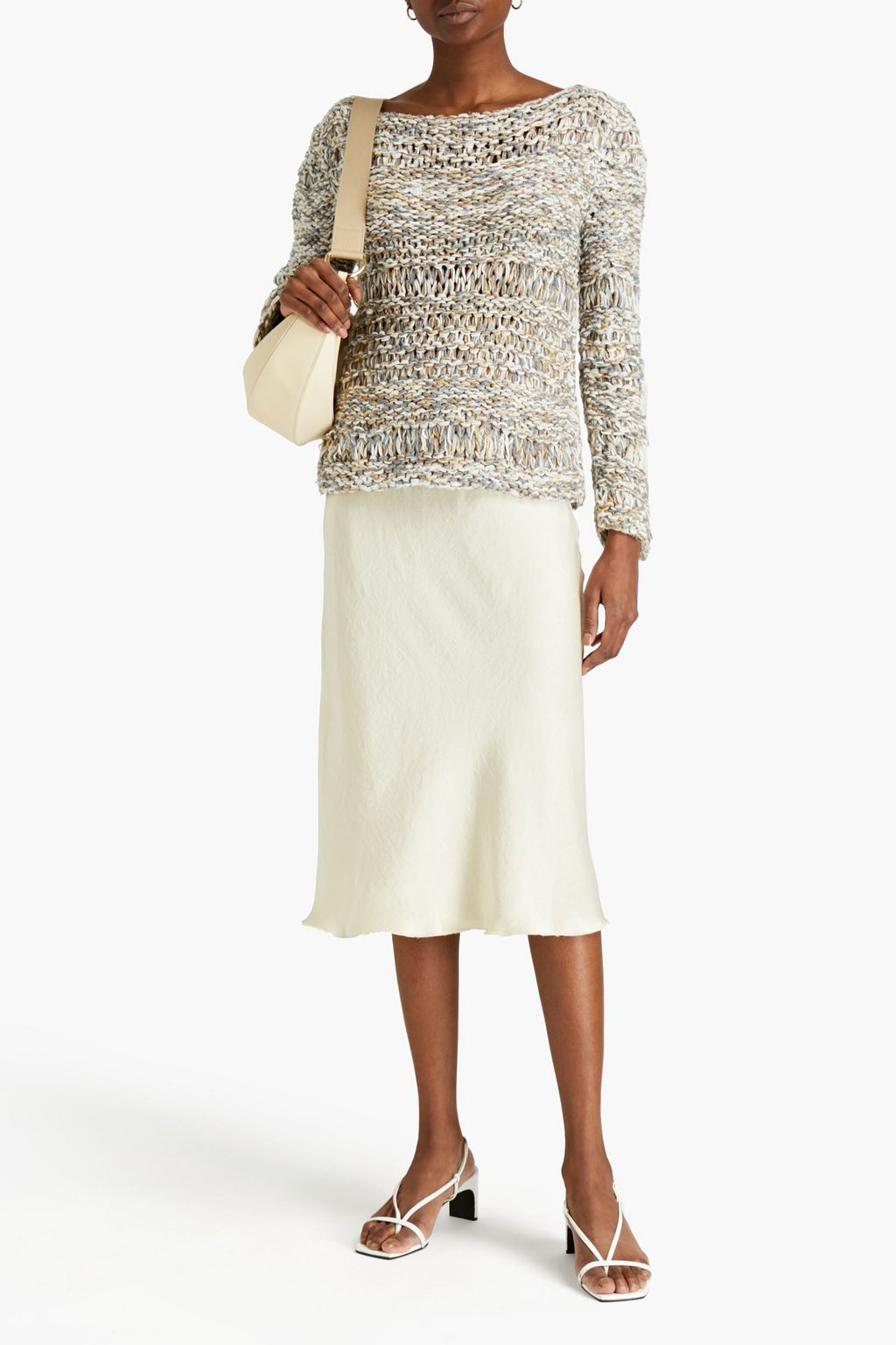GENTRYPORTOFINO Metallic open-knit sweater