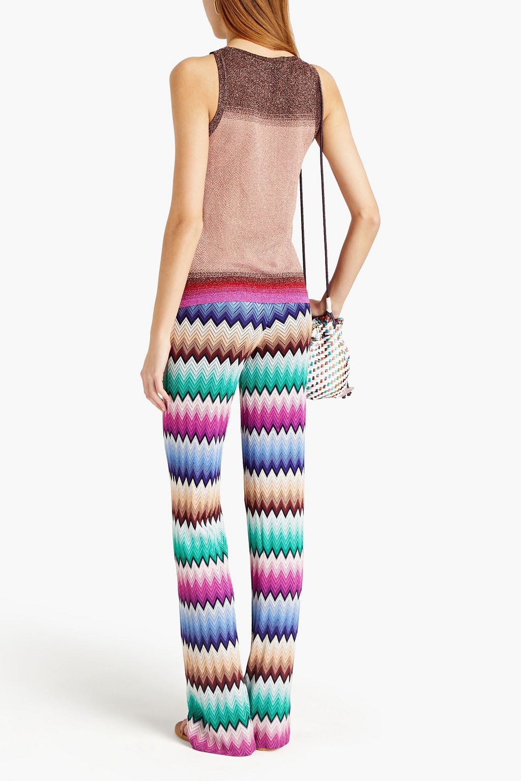MISSONI Metallic dégradé crochet-knit cupro-blend top