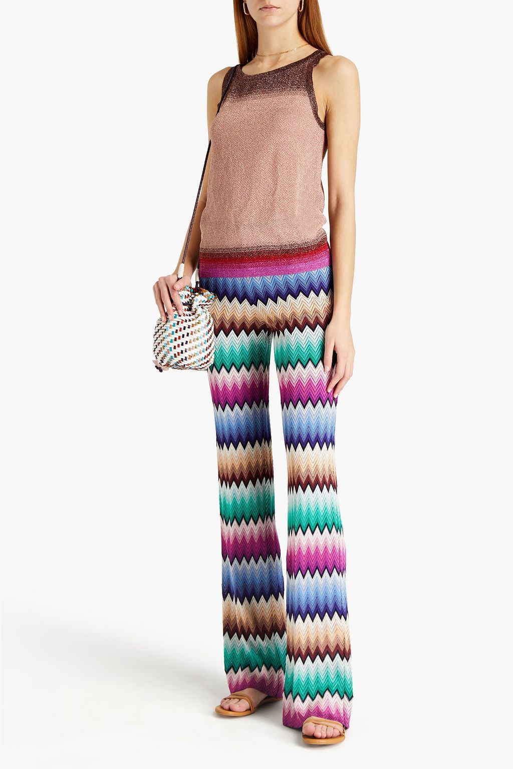 MISSONI Metallic dégradé crochet-knit cupro-blend top
