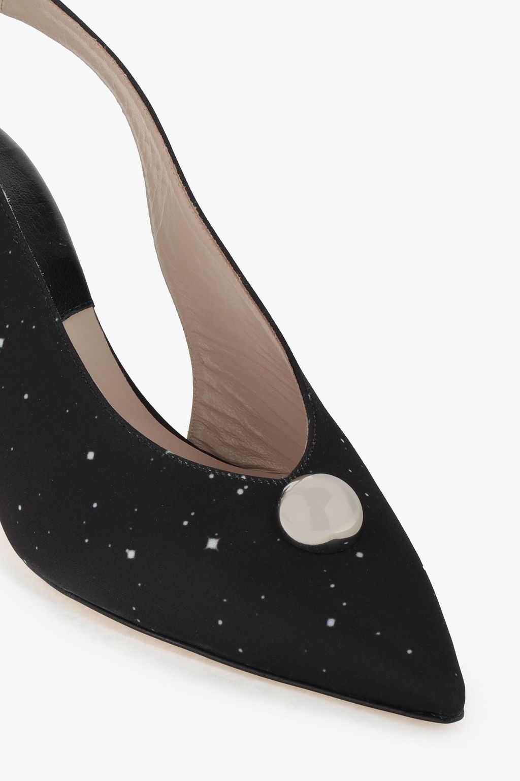CHRISTOPHER KANE Embellished printed satin slingback pumps
